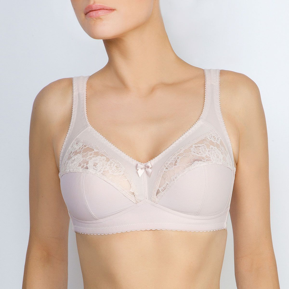 Бескаркасный бюстгальтер с мягкой чашкой (Размер: 75E) (Цвет: пудровый)