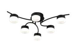 Люстра потолочная Rilon 9496/6 BLACK, 6×15 Вт, чёрная