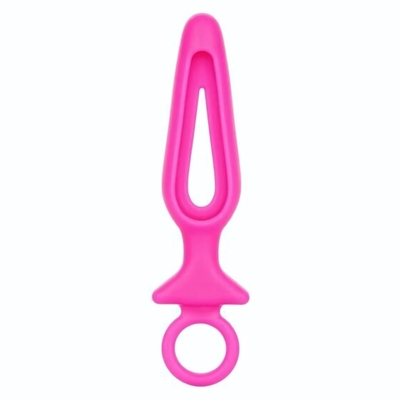 Розовая силиконовая пробка с прорезью Silicone Groove Probe - 10,25 см. (Цвет: розовый)