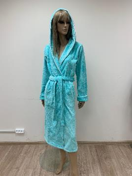 Халат женский c капюшоном HELEN Бирюзовый
