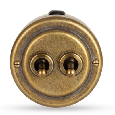 Переключатель (проходной) ретро тумблерый 2 кл. "Бронза" VINTAGE-BRASS 30402-1 / 2 группы света, проходной