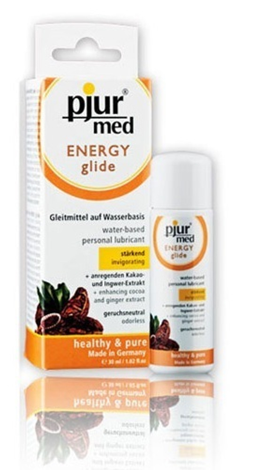 Тонизирующий натуральный лубрикант с имбирем и какао Pjur MED Energy glide, 30 ml