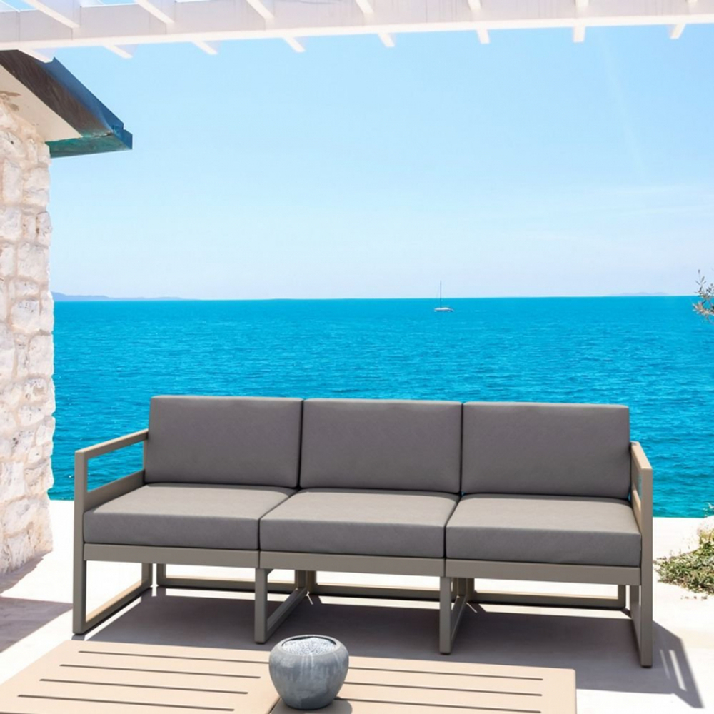 Комплект пластиковой мебели Siesta Contract Mykonos XL, бежевый, светло-коричневый