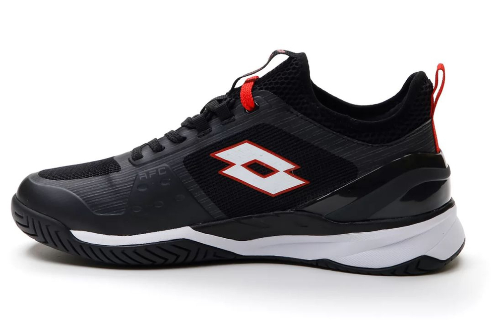Теннисные кроссовки Lotto Mirage 200 Speed - all black/all white/flame red