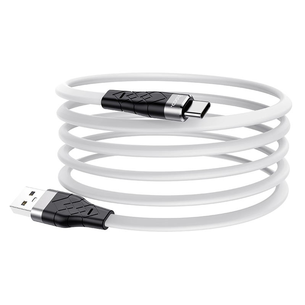 Usb Кабель-зарядка Type-C Hoco X53 Angel silicone 3A 1м плоский силиконовый белый
