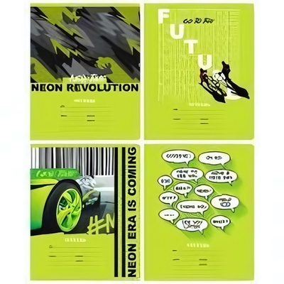 Тетрадь школьная А5 12л клетка "Neon revolution" ассорт. (BG)