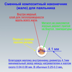 Композитное жало 900M-T-3С для паяльника паяльника