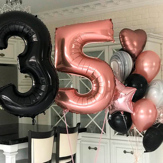 Композиция из шаров на юбилей 35 лет девушке