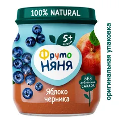 Пюре ФрутоНяня Яблоко-черника с 5 мес 100 г