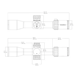 Прицел Vector Optics Tauron (Taurus) HD MIL 4-16x44 FFP, VTA-3 (MIL) - чертеж с габаритными размерами
