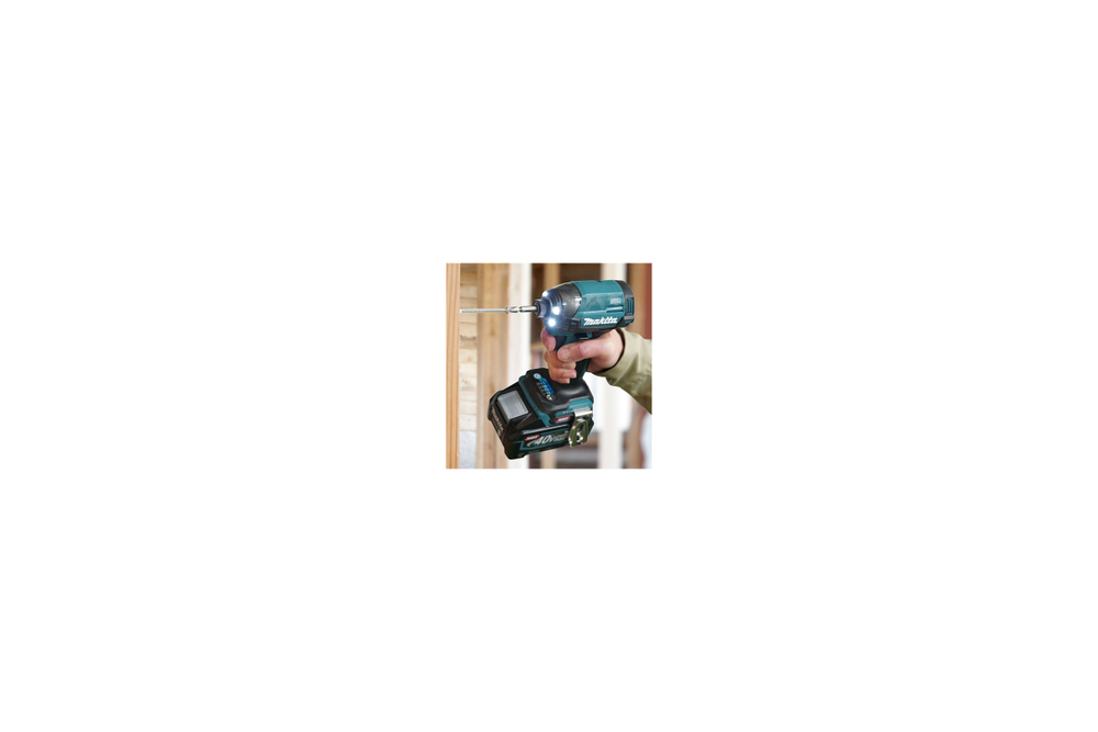 Шуруповерт ударный аккумуляторный Makita XGT BL 40В 1/4 220 Нм 4 рег. удара + 6 спец. Режимов, 2х2,5 Ач АКБ быстрое ЗУ Makpac 2 TD002GD201