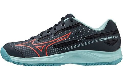 детские Кроссовки теннисные Mizuno Exceed Star Jr. AC - collegiate blue/soleil/tanager turquoise
