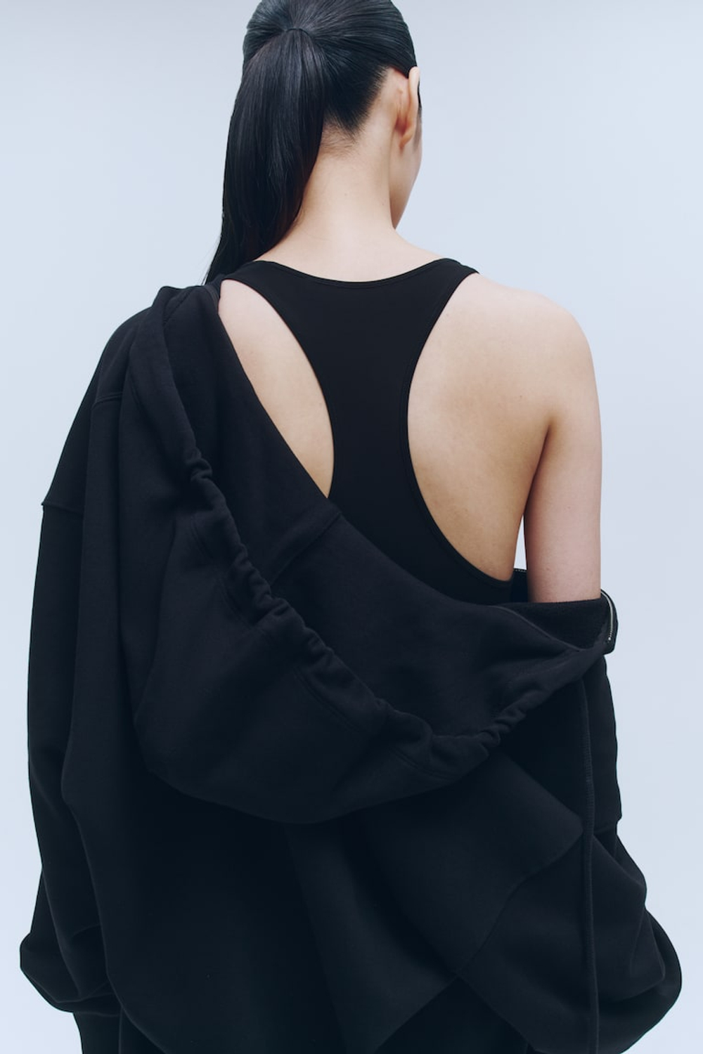 H&M X WARDROBE.NYC Свободная толстовка с капюшоном и застежкой-молнией, черный