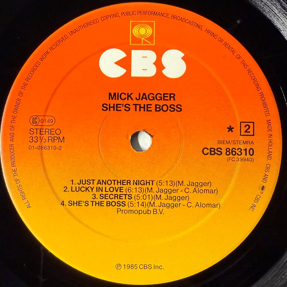 Mick Jagger - She's The Boss (Голландия 1985г.)