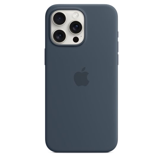 Силиконовый чехол Apple для iPhone 15 Pro с MagSafe Синий