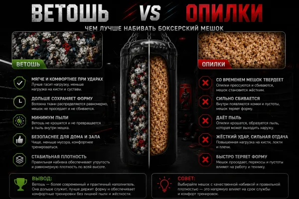 Ветошь vs опилки — чем лучше набивать боксерский мешок