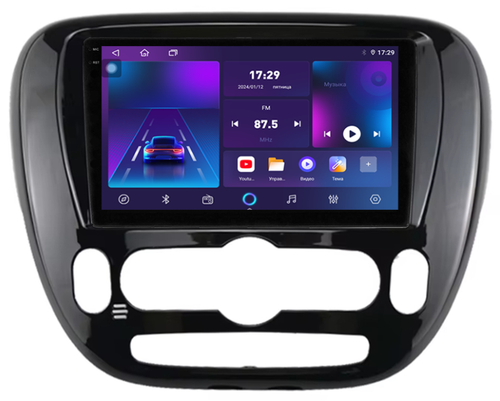 Магнитола для KIA Soul 2 2014-2019 (климат, рамка глянцевая) - Parafar PF526T3LUX1RN2K на Android 13, Быстрая, QLED+2K, CarPlay, 4G SIM-слот