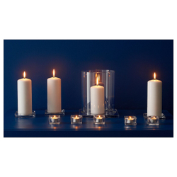 IKEA GLASIG (ИКЕА ГЛАСИГ) — Подсвечник, прозрачное стекло, 10x10 см, фото 4