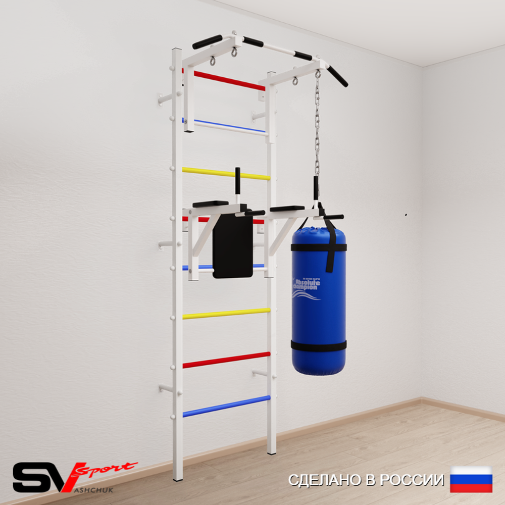 Шведская стенка Sv Sport усиленная 6031 (Турник стандарт/Брусья/Цепь/Мешок 15кг)