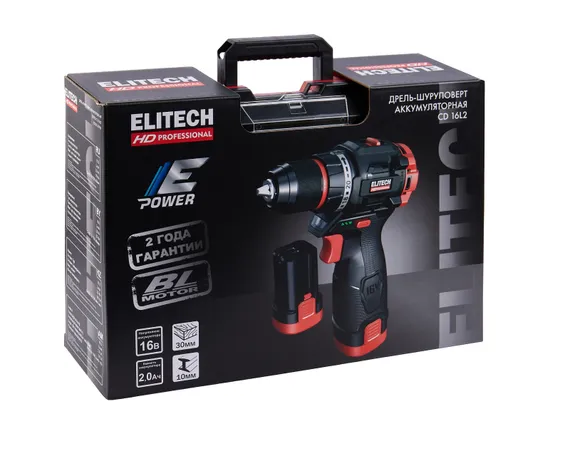 Аккумуляторный шуруповерт ELITECH HD CD 16L2 E2201.039.01 205715