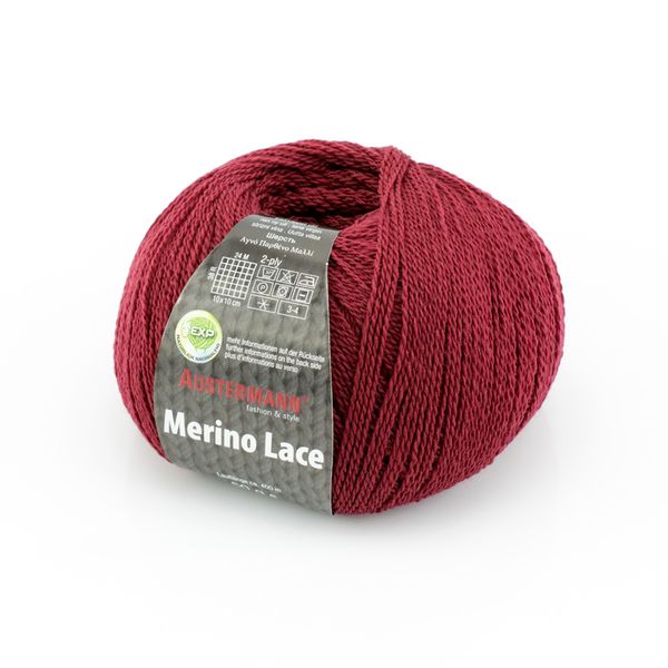 Пряжа Austermann (Аустерманн) Merino Lace EXP / уп.5 мот. по 50 г, 400м, бордовый