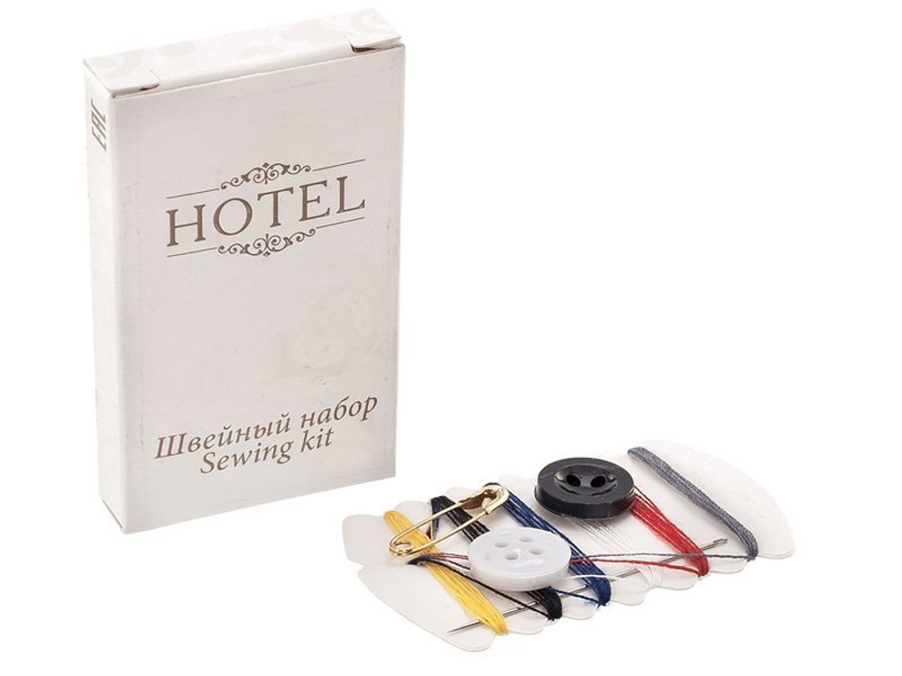 Швейный набор "Hotel Line" картон: нитки, иголка, пуговицы, булавка/600шт