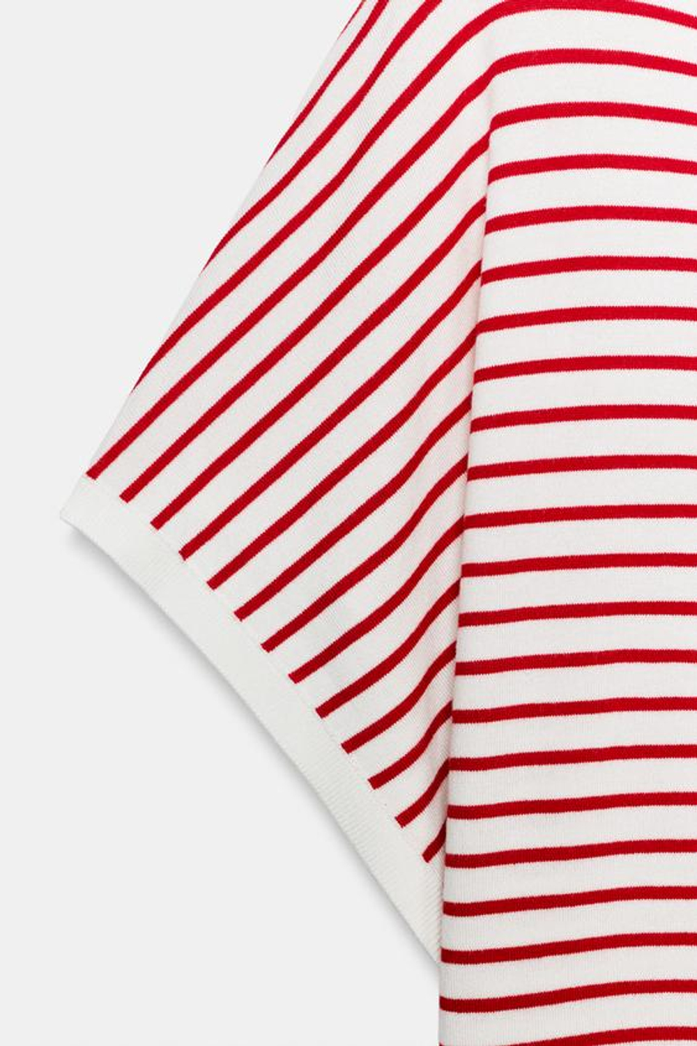 ZARA ТОП С ШИРОКИМИ РУКАВАМИ, КРАСНАЯ ПОЛОСА