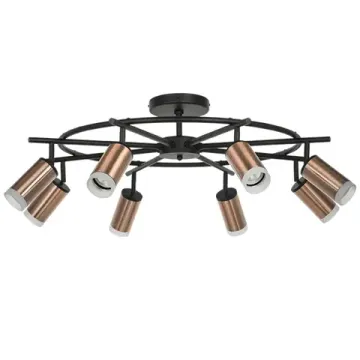 Люстра потолочная 8*GU10 LR7183080 черный/медь Rullo Lightstar