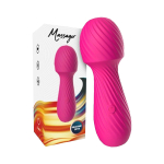 Ярко-розовый мини-вибратор wand 13,6см с рельефной поверхностью Silicone Toys Dazzle USK-W03