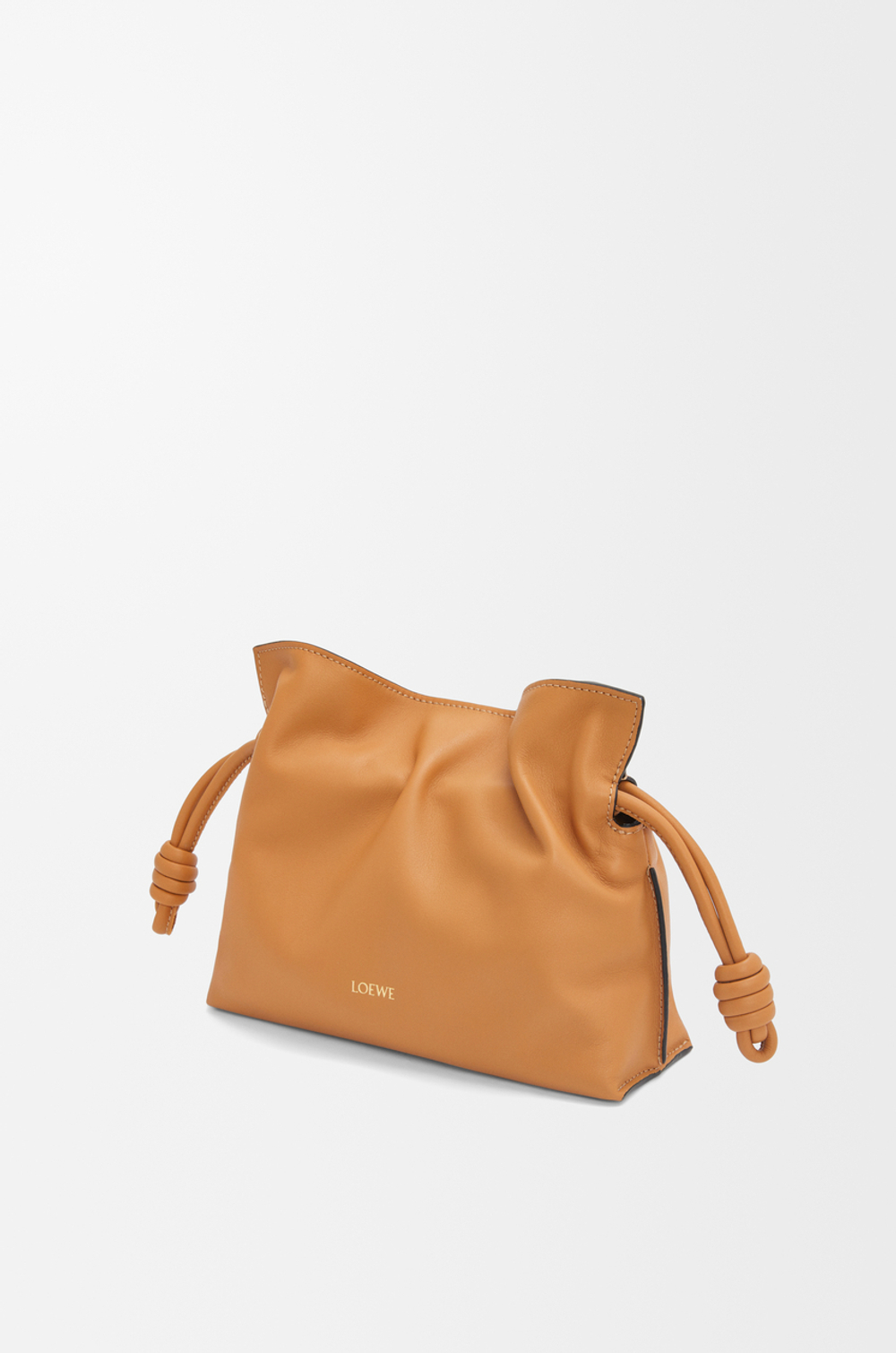Loewe Мини-клатч Flamenco из телячьей кожи наппа, светло-коричневый