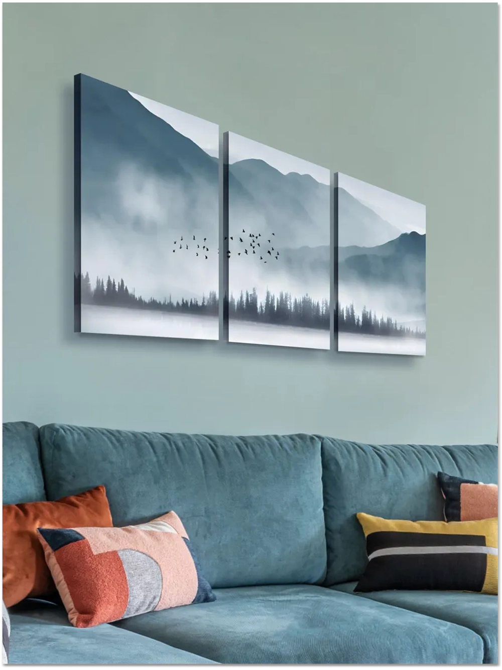 Картина Туманная вершина модульная 50x70см 3шт.
