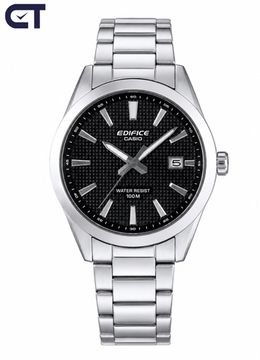 CASIO EFV-160D-1AVDF EDIFICE мужские наручные часы — компактная стальная модель с чёрным циферблатом