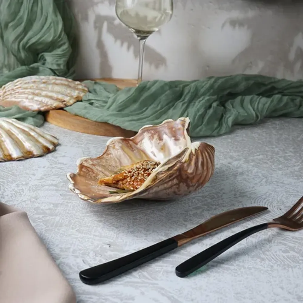Блюдо для подачи 20*14,5 см h6 см 150 мл емкость для закусок Pearl Shell Frutti di Mare P.L. [1]
