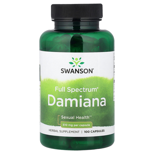 Swanson Vitamins, Full Spectrum®, дамиана, 510 мг, 100 капсул