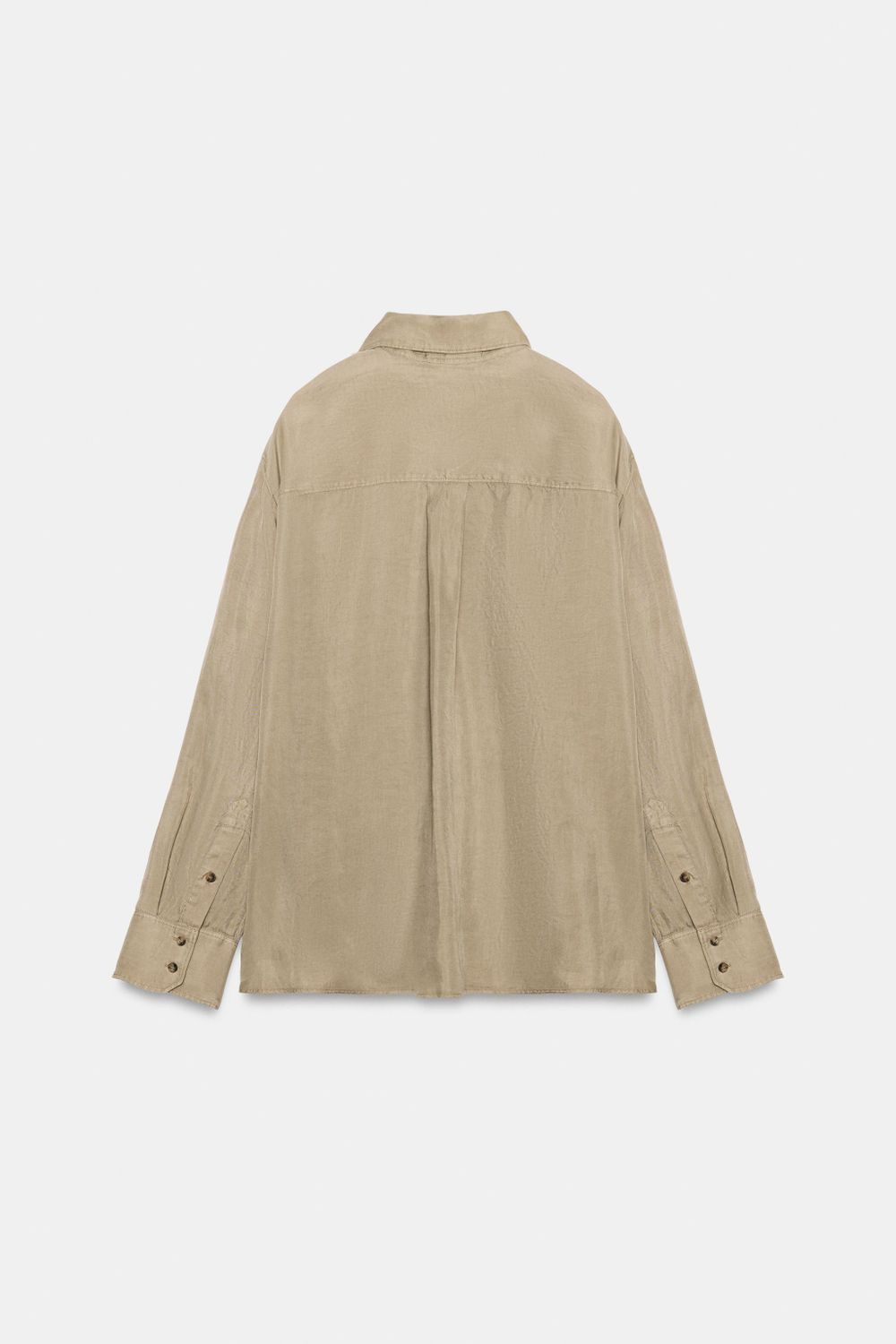 ZARA РУБАШКА ИЗ ЛИОЦЕЛЛА — ZW COLLECTION, СВЕТЛО-КОРИЧНЕВЫЙ