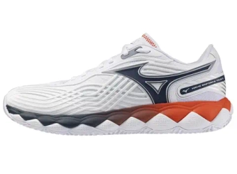 Мужские кроссовки теннисные Mizuno Wave Enforce Tour 2 CC - white/insignia blue/orange