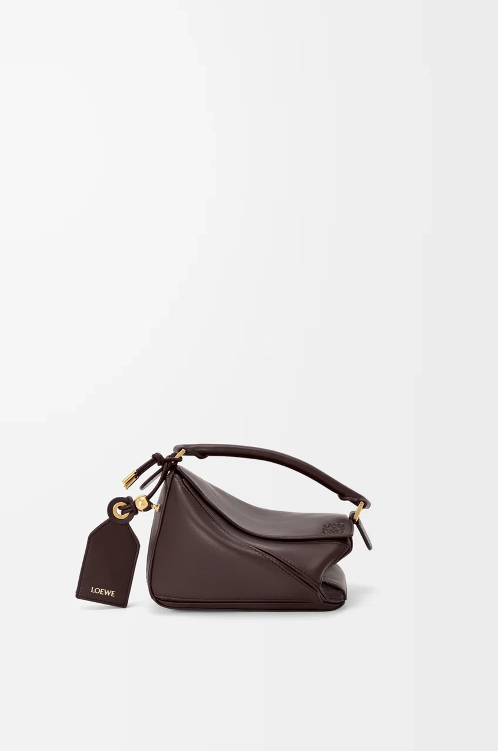 Loewe Сумка-мини Puzzle Featherlight из овечьей кожи наппа, темно-каштановый