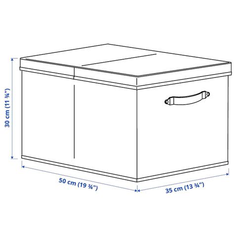 Коробка с крышкой IKEA BLADDRARE (БЛЭДДРАРЕ), Серый с рисунком, 35x50x30 см