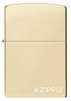 Зажигалка ZIPPO Logo с покрытием Champagne, латунь/сталь, золотистая, глянцевая, 38x13x57 мм, шт