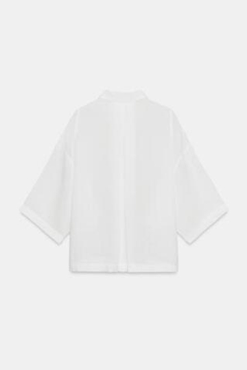 ZARA СТРУЯЩАЯСЯ РУБАШКА ОВЕРСАЙЗ — ZW COLLECTION, БЕЛЫЙ