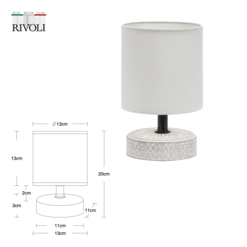 Настольная лампа Rivoli Eleanor 7070-501 1 * Е14 40 Вт керамика бежевая, белая | Rivoli