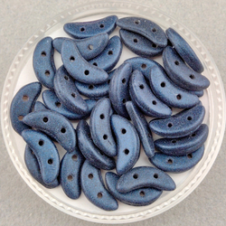 Бусины Crescent 3x10 мм, цвет Темно-синий, матовый металлизированный (Metallic Suede Dark Blue)