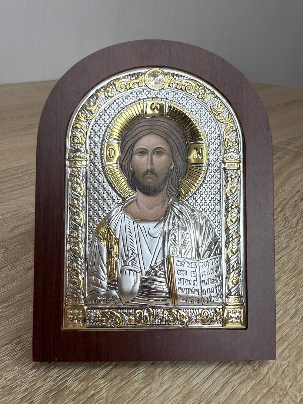 Спаситель, икона арочная, красное дерево 175х225