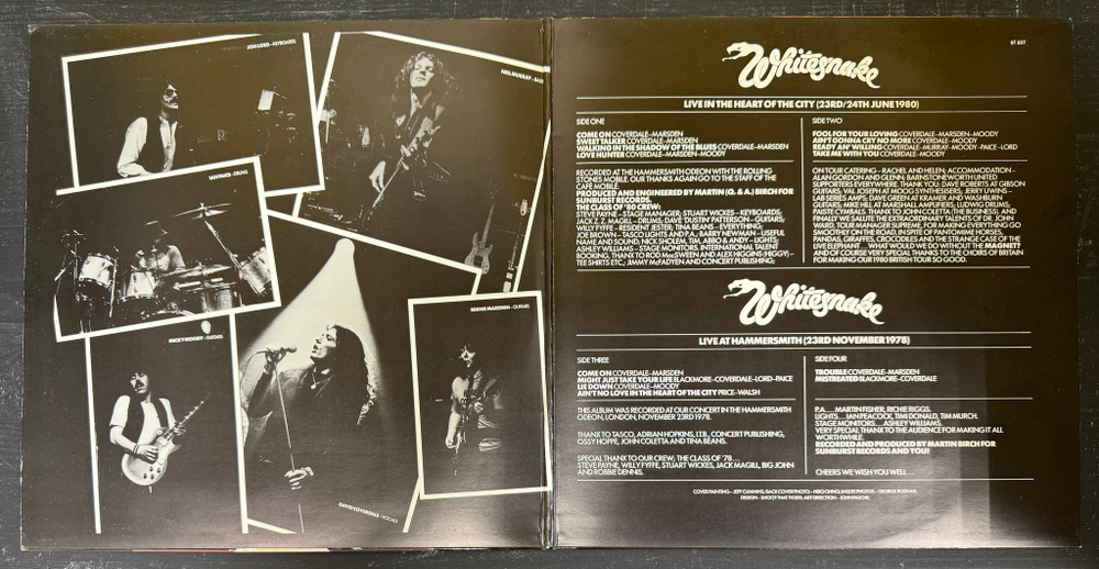 Whitesnake ‎– Live... In The Heart Of The City 2LP (Франция 1980г.)