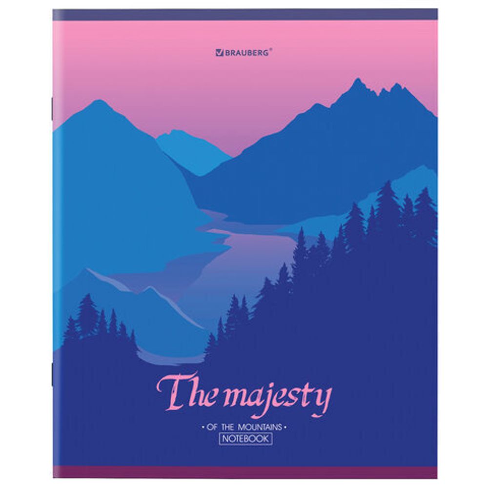 Тетрадь А5 48 л. BRAUBERG скоба, клетка, обложка картон, "Majesty", 404368, 5шт