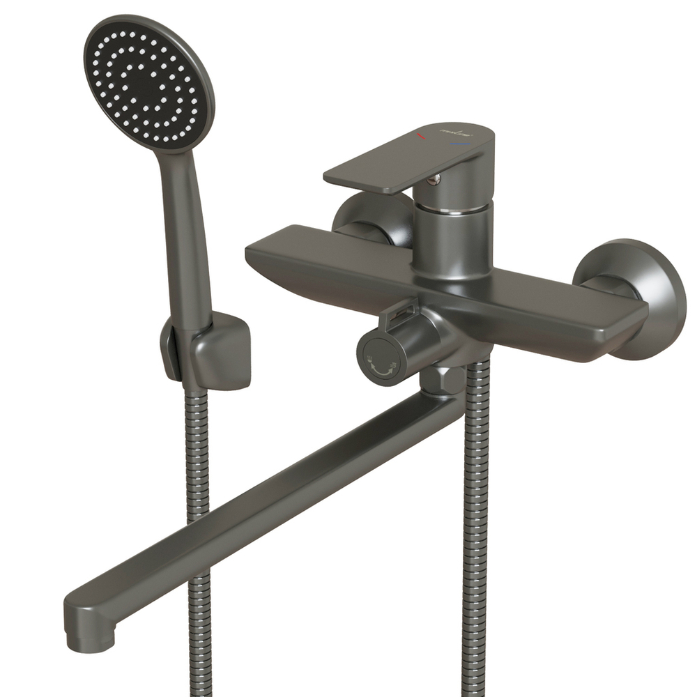 Смеситель для ванны и раковины 35k MIXLINE МЛ33-02Г(ML33-02GR)"Сити " ГРАФИТ