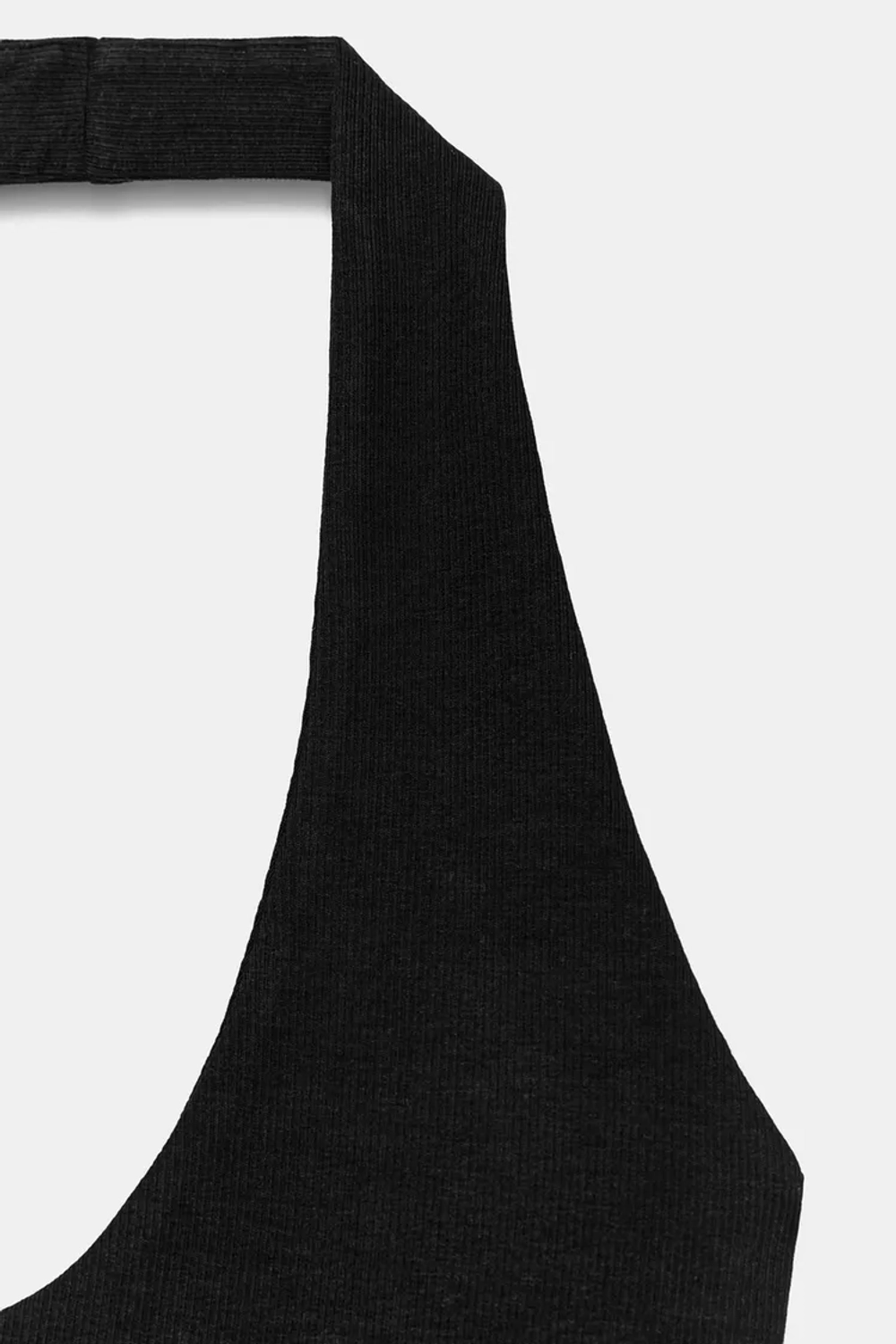ZARA ТОП С ГОРЛОВИНОЙ ХАЛТЕР И ЗАКРУГЛЕННЫМ НИЗОМ, ЧЕРНЫЙ