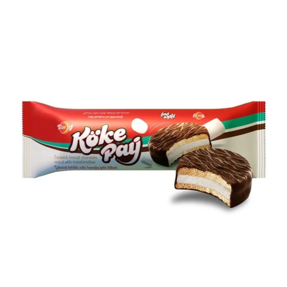 П403 Печенье "КОКЕ ПАЙ" сэндвич со вкус. какао с зефир. начинкой  6 шб * 24 шт * 65 гр 12 мес