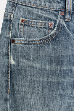 ZARA ДЖИНСЫ TRF STRAIGHT С НИЗКОЙ ПОСАДКОЙ И РАЗРЕЗАМИ, СИНИЙ