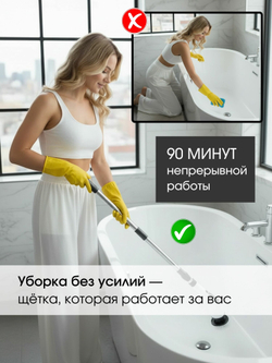 Электрическая щетка для уборки/9 в 1/Электрощетка для уборки с насадками/ мощная